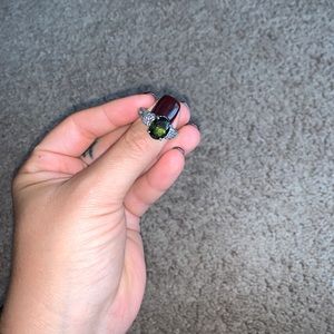 Judith Ripka Ring - Olive green stone